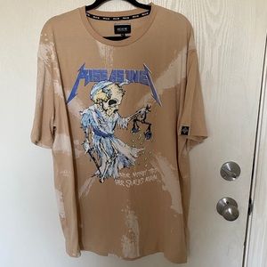 NWOT Bleach Dyed Nude Graphic Tee